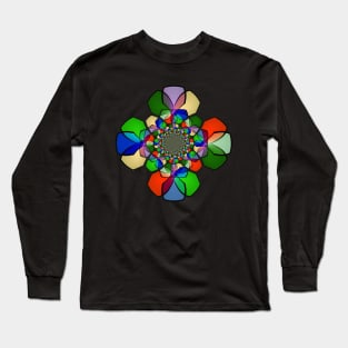 Fun Green Red Blue Gold Geo Infinity Shape Long Sleeve T-Shirt